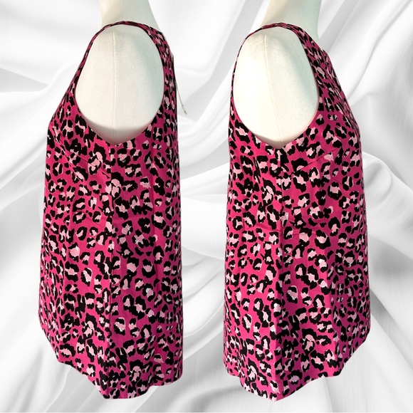 NWT Tyler Boe Melissa Linen Blend Animal Print Sleeveless Tunic Top Pink Small - Picture 3 of 10
